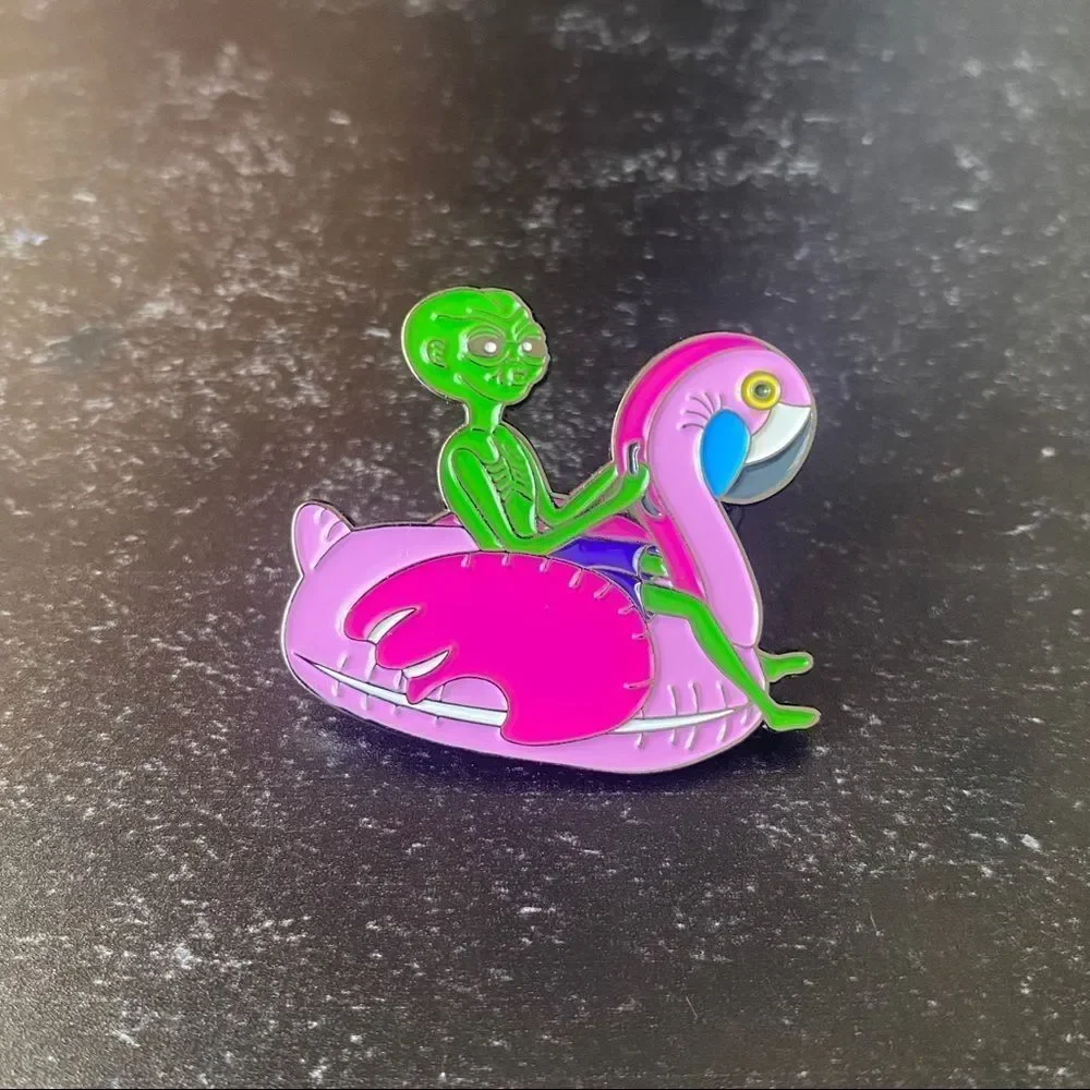 Pool Party Alien ET Enamel Pin/ Brooch